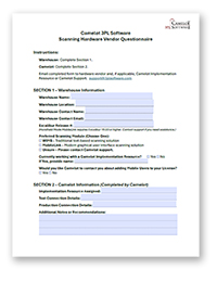 Scanner Control Form Hardware Technology - Camelot 3PL Software